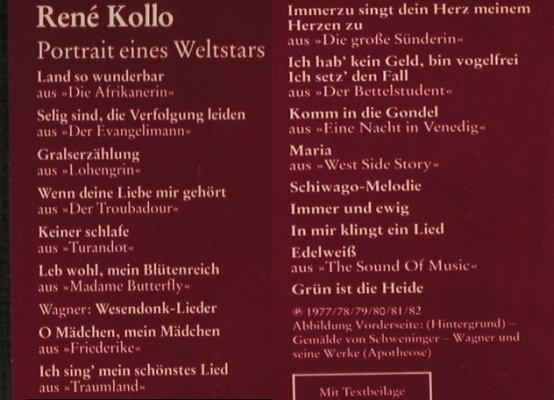 Kollo,René: Portrait Eines Weltstars,Box, RCA (RL 30476), D Typ: 2LP Best.-Nr.: L1779 Preis: 6,00 Euro