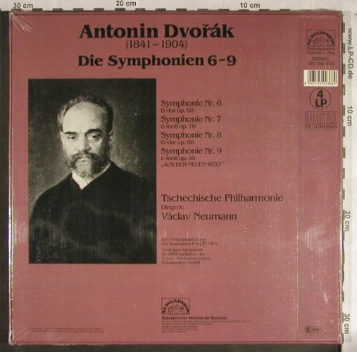 Dvorak,Antonin: Symphonien 6-9, Box, FS-New, Supraphon (302 366), D, 1984 Typ: 4LP Best.-Nr.: L1810 Preis: 24,00 Euro