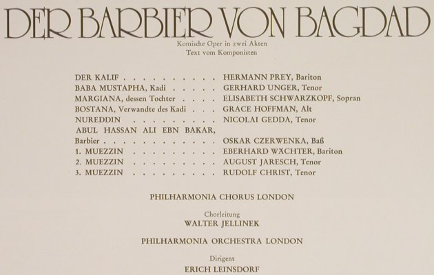 Cornelius,Peter: Der Barbier von Bagdad, Box, Dacapo (C 147-01 448/49), D, 1956 Typ: 2LP Best.-Nr.: L1850 Preis: 9,00 Euro