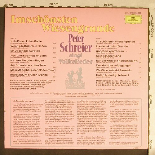 Schreier,Peter: Im Schönsten Wiesengrunde, Deutsche Gramophon (2536 036), D, Ri, 1974 Typ: LP Best.-Nr.: L1862 Preis: 6,00 Euro