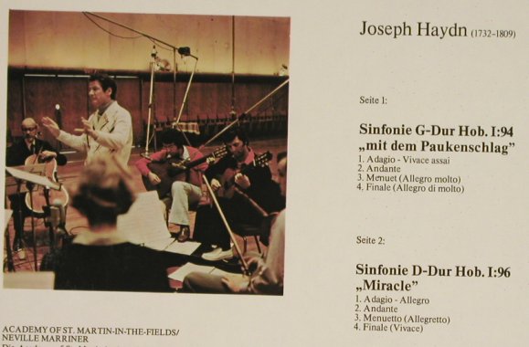 Haydn,Joseph: Sinfonien Nr.94 & 96, (1) Club-Ed., Philips (34 607 2), D Typ: LP Best.-Nr.: L1901 Preis: 4,00 Euro