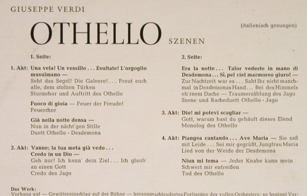 Verdi,Giuseppe: Othello-Szenen, Decca(SXL 20 523-B), D,  - LP - L1910 - 5,00 Euro