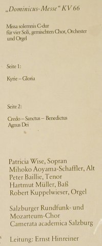 Mozart,Wolfgang Amadeus: Dominicus-Messe KV 66, m /vg+, Schwann(AMS 3519), D, 1977 - LP - L1926 - 4,00 Euro