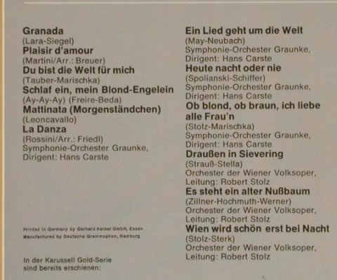 Wunderlich,Fritz: Ein Unvergessener Tenor, Karussell(535 009), D, Ri, 1967 - LP - L1951 - 6,00 Euro