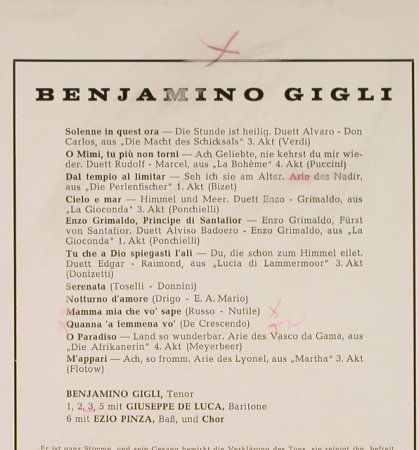 Gigli,Beniamino: Same, woc, RCA(LM-2337-C), D,  - LP - L1954 - 5,00 Euro