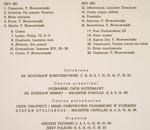 Nowowiejski,Felix: Missa Pro Pace, Foc, Veri Ton(SXV-821/822), PL, 1977 - 2LP - L1963 - 9,00 Euro