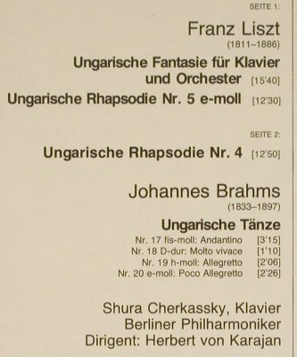 Liszt,Franz / Brahms: Ungarische Fantasie/Ungarische Tänz, D.Gr. Resonance(2535 175), D, Ri, 1961 - LP - L2005 - 5,00 Euro