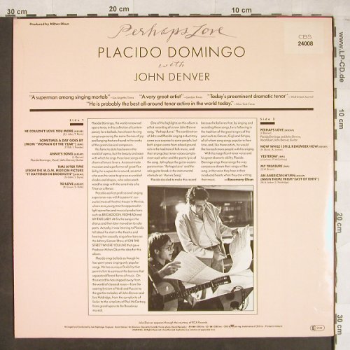Domingo,Placido: Perhaps Love with John Denver, CBS (24 008), NL, 1981 Typ: LP Best.-Nr.: L2022 Preis: 5,00 Euro