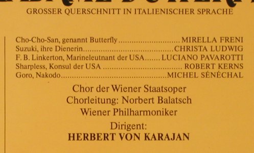 Puccini,Giacomo: Madame Butterfly-Gr.Quers., ital, Decca (26 091-9), D, Ri, 1974 Typ: LP Best.-Nr.: L2024 Preis: 5,00 Euro