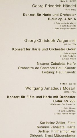 Zabaleta,Nicanor: Harfenkonzerte,Ri, m /vg+, D.Gr. Resonance (2535 113), D, 1963 Typ: LP Best.-Nr.: L2075 Preis: 5,00 Euro