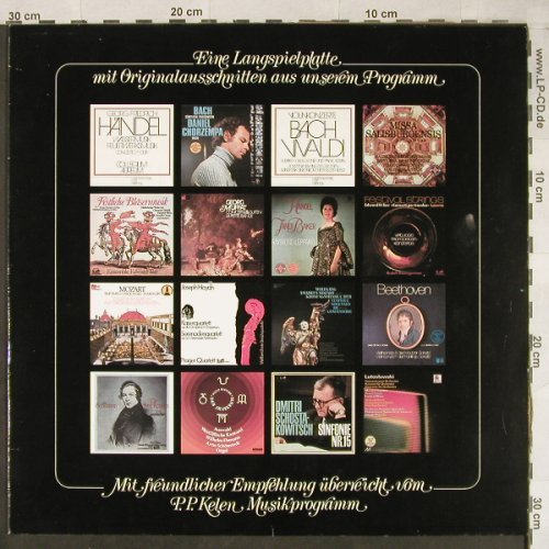 V.A.Ausschnitte-P.P.Kelen Musikprog: Barock,Klassik,Romantic,Neue Musik, Orbis (65 999 5), D, 1976 Typ: LP Best.-Nr.: L2086 Preis: 5,00 Euro