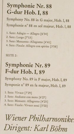 Haydn,Joseph: Sinfonien Nr.88 & 89, Foc, D.Gr. (2530 343), D, 1973 Typ: LP Best.-Nr.: L2087 Preis: 5,00 Euro