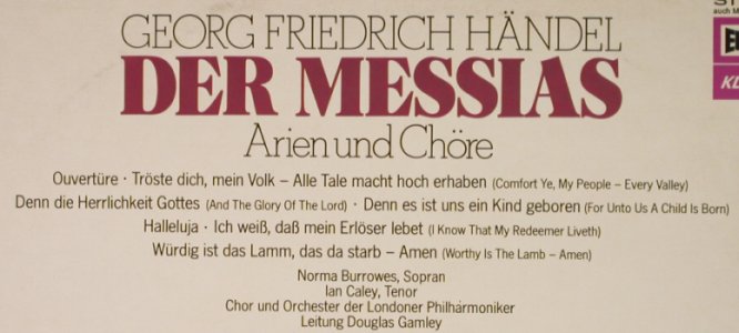 Händel,Georg Friedrich: Der Messias-Arien und Chöre, Europa(1237), D, 1974 - LP - L2099 - 4,00 Euro