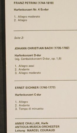 Petrini,Franz /J.Chr.Bach/E.Eichner: 3 Harfenkonzerze, Philips (6581 006), NL Typ: LP Best.-Nr.: L2117 Preis: 9,00 Euro