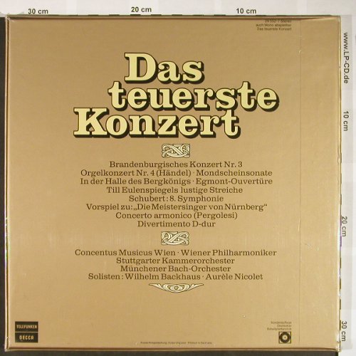 V.A.Das Teuerste Konzert: 10 Tr., Box, FS-New, Telefunken (29 552-7), D,DSC-Ed., 1975 Typ: 4LP Best.-Nr.: L2126 Preis: 15,00 Euro