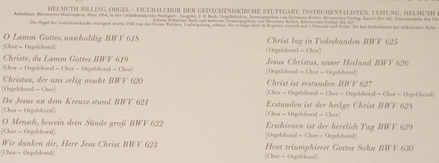 Bach,Johann Sebastian: Das Orgelbüchlein,zu Passion Ostern, Orbis (73 853), D Typ: LP Best.-Nr.: L2134 Preis: 5,00 Euro