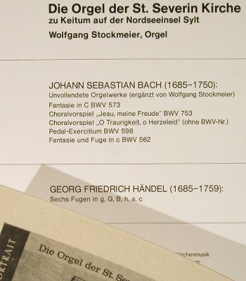 V.A.Die Orgel der St.Severin Kirche: zu Keitum/Sylt, Bach, Händel, Psallite (Psal 120/140672), D, Mono Typ: LP Best.-Nr.: L2137 Preis: 9,00 Euro