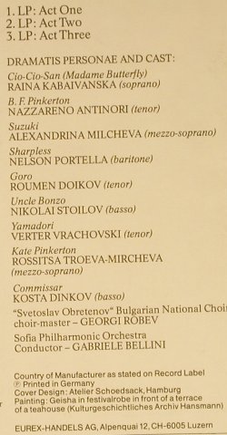 Puccini,Giacomo: Madame Butterfly, Box, Sinfonia(160.003-5), BG/D,  - 3LP - L2242 - 20,00 Euro