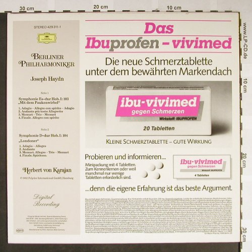 Haydn,Joseph: Sinfonie Es-du,103/Symph. D-dur 104, D.Gr. / Dr.Mann Pharma (429 311-1), D, 1989 Typ: LP Best.-Nr.: L2325 Preis: 5,00 Euro