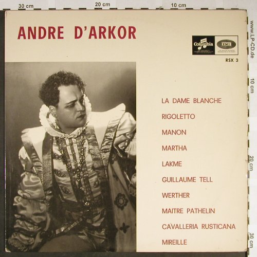 D'Arkor,Andre: Same,La Dame Blance...VG+/VG+, Columbia (RSX 3), B Typ: LP Best.-Nr.: L2330 Preis: 4,00 Euro