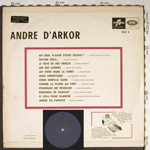 D'Arkor,Andre: Same,La Dame Blance...VG+/VG+, Columbia(RSX 3), B,  - LP - L2330 - 4,00 Euro