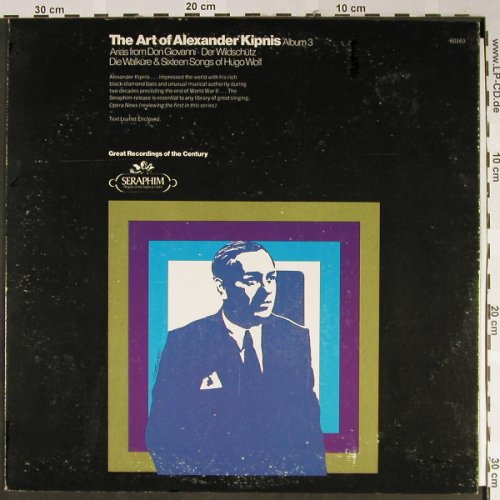 Kipnis,Alexander: The Art Of Album 3, vg+/vg+, Seraphim (60163), US Typ: LP Best.-Nr.: L2336 Preis: 4,00 Euro