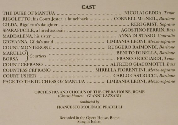 Verdi,Giuseppe: Rigoletto(1967), Foc, EMI(CFPD 4700), UK, Ri, 1986 - 2LP - L2389 - 9,00 Euro