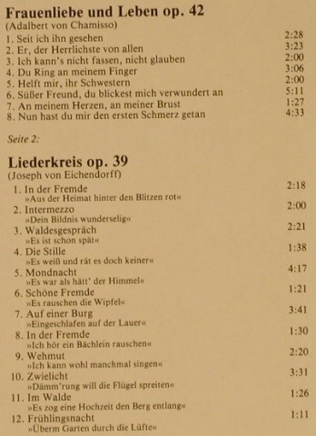 Schumann,Robert: Frauenliebe u.Leben/Liederkreis, Philips (416 672-1), NL, FS-New Typ: LP Best.-Nr.: L2398 Preis: 9,00 Euro