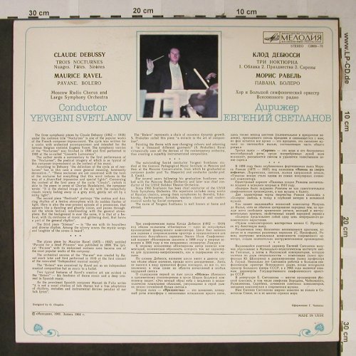 Debussy,Claude / Ravel: Trois Nocturnes /Pavane,Bolero,1964, Melodia (C 0869-70), UDSSR,Ri, 1983 Typ: LP Best.-Nr.: L2405 Preis: 5,00 Euro