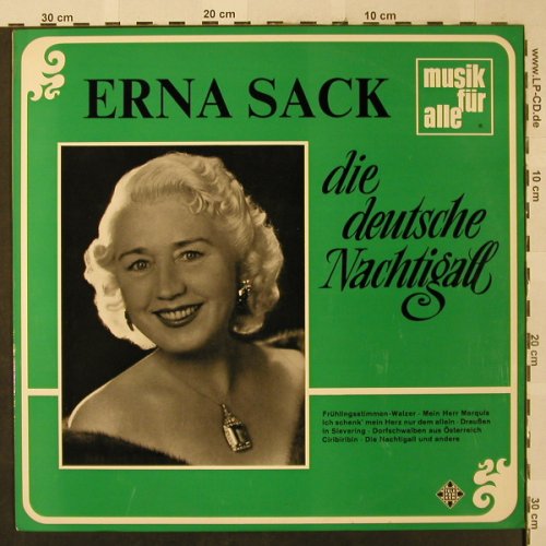 Sack,Erna: Die Deutsche Nachtigall, Telefunken (NT 174), D Typ: LP Best.-Nr.: L2444 Preis: 6,00 Euro