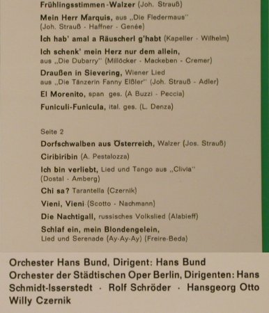 Sack,Erna: Die Deutsche Nachtigall, Telefunken (NT 174), D Typ: LP Best.-Nr.: L2444 Preis: 6,00 Euro
