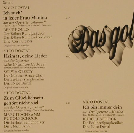 V.A.Das goldene Operetten Archiv:  6 - D, E - N.Dostal, Edmund Eysler, Mercato(29 305 0), D, 1983 - LP - L2490 - 5,50 Euro