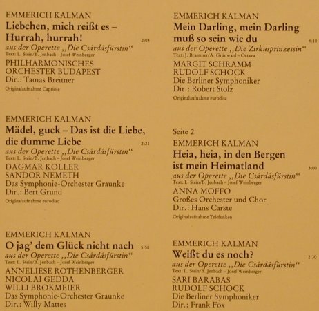 V.A.Das goldene Operetten Archiv: 14  - K - Emmerich Kálmán, Mercato (29 313 4), D, 1983 Typ: LP Best.-Nr.: L2494 Preis: 5,50 Euro