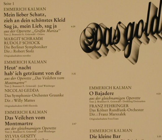 V.A.Das goldene Operetten Archiv: 15  - K - Emmerich Kálmán, Mercato(29 314 2), D, 1983 - LP - L2499 - 5,50 Euro
