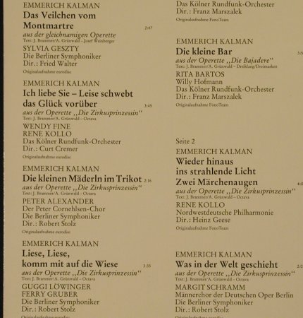 V.A.Das goldene Operetten Archiv: 15  - K - Emmerich Kálmán, Mercato (29 314 2), D, 1983 Typ: LP Best.-Nr.: L2499 Preis: 5,50 Euro