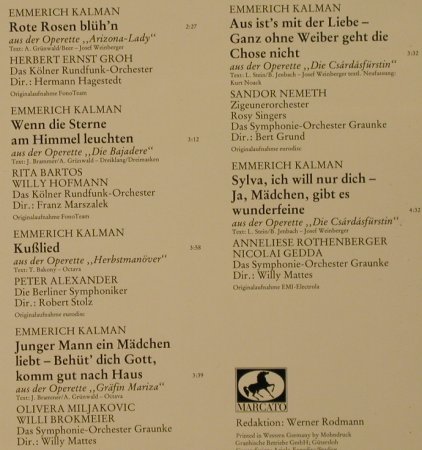 V.A.Das goldene Operetten Archiv: 15  - K - Emmerich Kálmán, Mercato (29 314 2), D, 1983 Typ: LP Best.-Nr.: L2499 Preis: 5,50 Euro