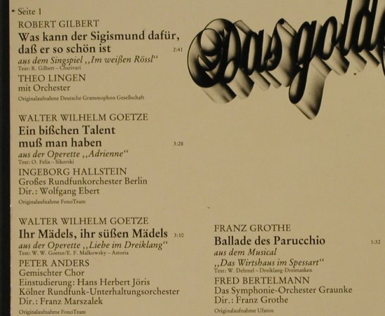 V.A.Das goldene Operetten Archiv: 10  - G,H -Robert Gilbert.J.Hermann, Mercato (29 309), D, 1983 Typ: LP Best.-Nr.: L2504 Preis: 5,50 Euro