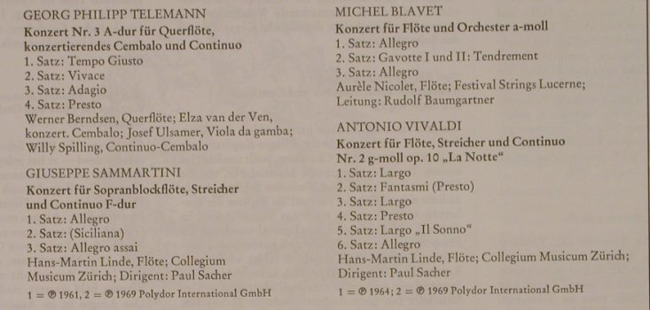 V.A.Große Flötenkonzerte: Telemann,Vivaldi,Sammartini,Blavet., D.Gr.(2720 102), D,Ri,Box,  - 3LP - L2533 - 7,50 Euro