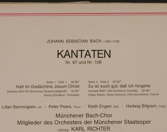 Bach,Johann Sebastian: Bach-Kantaten, m-/vg+, Decca classic special (6.41952 AG), D, Ri, 1959 Typ: LP Best.-Nr.: L2537 Preis: 4,00 Euro