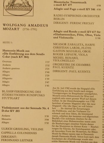 Mozart,Wolfgang Amadeus: Mozart Raritäten, Heliodor (2548 049), D,Ri, 1966 Typ: LP Best.-Nr.: L2600 Preis: 6,50 Euro