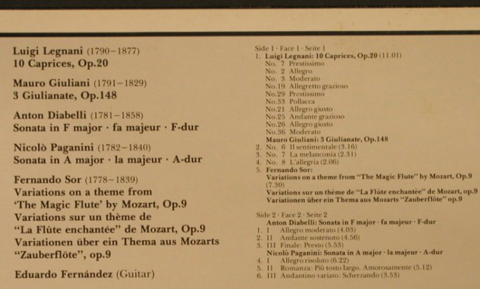 Fernandez,Eduardo: Lenani, Giuliani, Sor Diabella..., Decca(6.43182 AZ), D, 1985 - LP - L2602 - 6,00 Euro