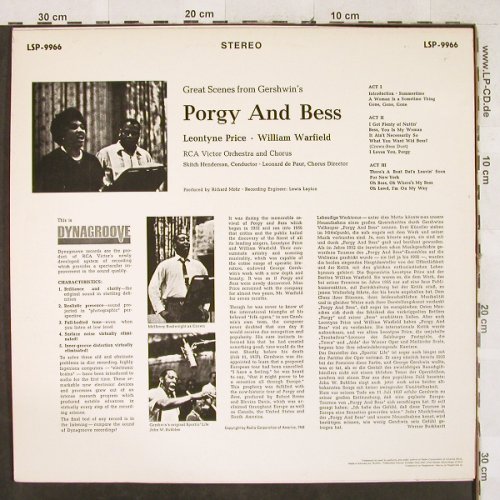 Gershwin,George: Porgy and Bess- Great Scenes from, RCA (LSP-9966), D Typ: LP Best.-Nr.: L2731 Preis: 6,00 Euro