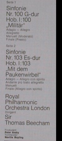 Haydn,Joseph: Sinfonie Nr.100/Sinfonie Nr.103, EMI, Das Meisterwerk(037-03 068), D, Ri, 1960 - LP - L2751 - 5,00 Euro