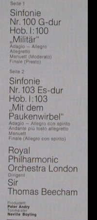 Haydn,Joseph: Sinfonie Nr.100/Sinfonie Nr.103, EMI, Das Meisterwerk (037-03 068), D, Ri, 1960 Typ: LP Best.-Nr.: L2751 Preis: 5,00 Euro