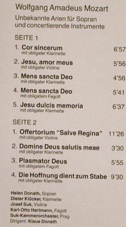 Mozart,Wolfgang Amadeus: Unbekannte Arien für Sopran und..., Acanta (23 470), D, Foc, 1987 Typ: LP Best.-Nr.: L2754 Preis: 6,00 Euro