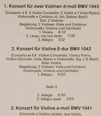 Bach,Johann Sebastian: Violinkonzerte auf Orignalinstr. 1, Eterna(8 27 706), DDR,vg+/m-, 1983 - LP - L2788 - 4,00 Euro