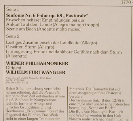 Beethoven,Ludwig van: Sinfonie Nr.6 - Pastorale, (1952), EMI/Dacapo(1008071), D, Ri,  - LP - L2792 - 7,50 Euro