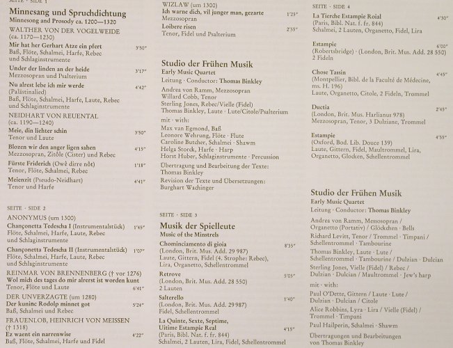 V.A.Minnesänger und Spielleute: Studio der Frühen Musik,Th.Binkley, Telefunken,Ri(1966)(6.35618), D,Box,  - 2LP - L2796 - 12,50 Euro