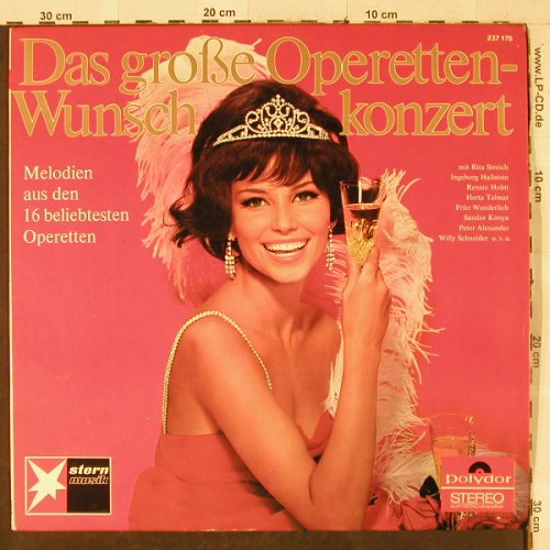 V.A.Das Grosse Operetten-: Wunschkonzert, 16 Tr., Polydor (237 175), D, 1965 Typ: LP Best.-Nr.: L2844 Preis: 5,00 Euro