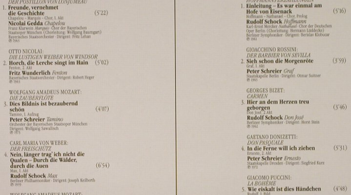 V.A.Festival der Deutschen Tenöre: Gedda,Schock,Schreier,Wunderlich, EMI (281/40017/6), D, 1991 Typ: LP Best.-Nr.: L2847 Preis: 6,00 Euro